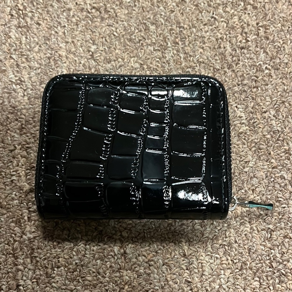 Shein black pebbled wallet